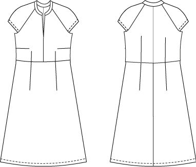 Schnittmuster Kleid, Figur schmeichelnd mit Raglanärmeln
