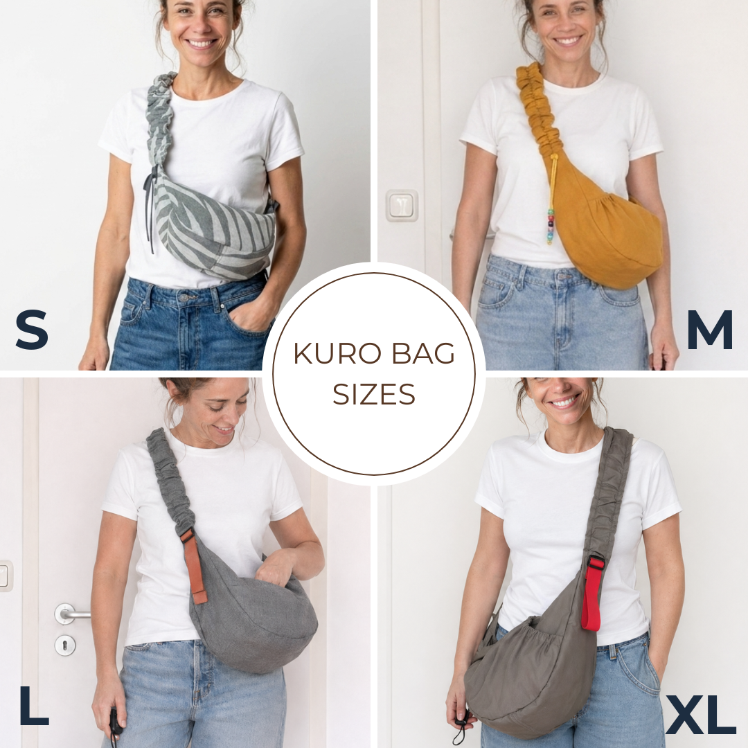 Schnittmuster Kuro Bag – Halbmondtasche mit gerafftem Träger in 4 Größen