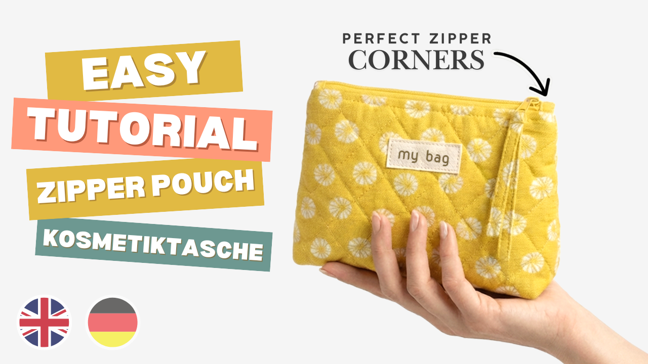 Schnittmuster Kosmetiktasche "Luxe" – 5 Größen – mit Quilt-Anleitung